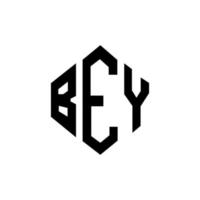 Bey-Buchstaben-Logo-Design mit Polygonform. Bey-Polygon- und Würfelform-Logo-Design. Bey Sechseck-Vektor-Logo-Vorlage in weißen und schwarzen Farben. bey monogramm, geschäfts- und immobilienlogo. vektor