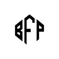 bfp-Brief-Logo-Design mit Polygonform. bfp Polygon- und Würfelform-Logo-Design. bfp Sechseck-Vektor-Logo-Vorlage in weißen und schwarzen Farben. bfp-Monogramm, Geschäfts- und Immobilienlogo. vektor