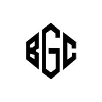 bgc bokstavslogotypdesign med polygonform. bgc polygon och kubform logotypdesign. bgc hexagon vektor logotyp mall vita och svarta färger. bgc monogram, affärs- och fastighetslogotyp.