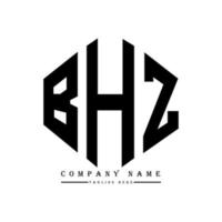 bhz-Brief-Logo-Design mit Polygonform. bhz Logo-Design in Polygon- und Würfelform. bhz Sechseck-Vektor-Logo-Vorlage in weißen und schwarzen Farben. bhz-monogramm, geschäfts- und immobilienlogo. vektor