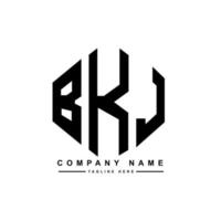 bkj-Buchstaben-Logo-Design mit Polygonform. bkj Polygon- und Würfelform-Logo-Design. bkj Sechseck-Vektor-Logo-Vorlage in weißen und schwarzen Farben. bkj-monogramm, geschäfts- und immobilienlogo. vektor