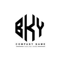 bky-Buchstaben-Logo-Design mit Polygonform. bky Polygon- und Würfelform-Logo-Design. bky Sechseck-Vektor-Logo-Vorlage in weißen und schwarzen Farben. bky-monogramm, geschäfts- und immobilienlogo. vektor