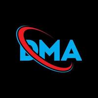 dma-Logo. dma-Brief. dma-Brief-Logo-Design. Initialen dma-Logo verbunden mit Kreis und Monogramm-Logo in Großbuchstaben. dma-typografie für technologie-, geschäfts- und immobilienmarke. vektor