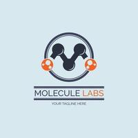 buchstabe m molekül labor logo template design für marke oder unternehmen und andere vektor