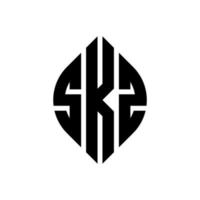 skz cirkel bokstavslogotyp design med cirkel och ellipsform. skz ellipsbokstäver med typografisk stil. de tre initialerna bildar en cirkellogotyp. skz cirkel emblem abstrakt monogram bokstaven märke vektor. vektor