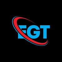 egt-Logo. eg Brief. egt-Buchstaben-Logo-Design. Initialen egt-Logo verbunden mit Kreis und Monogramm-Logo in Großbuchstaben. egt-typografie für technologie-, geschäfts- und immobilienmarke. vektor