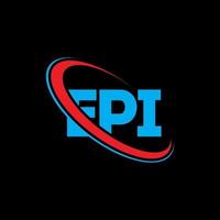 epi-Logo. epi Brief. Logo-Design mit Epi-Buchstaben. Initialen-Epi-Logo, verbunden mit Kreis und Monogramm-Logo in Großbuchstaben. epi typografie für technologie-, geschäfts- und immobilienmarke. vektor