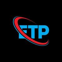 etp-Logo. etp-Brief. etp-Buchstaben-Logo-Design. Initialen etp-Logo verbunden mit Kreis und Monogramm-Logo in Großbuchstaben. etp-typografie für technologie-, geschäfts- und immobilienmarke. vektor