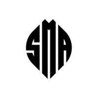 sma cirkel bokstavslogotyp design med cirkel och ellipsform. sma ellipsbokstäver med typografisk stil. de tre initialerna bildar en cirkellogotyp. sma cirkel emblem abstrakt monogram brev märke vektor. vektor