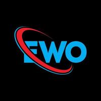ewo-Logo. ewo Brief. ewo-Buchstaben-Logo-Design. Initialen ewo-Logo verbunden mit Kreis und Monogramm-Logo in Großbuchstaben. ewo Typografie für Technologie-, Business- und Immobilienmarke. vektor