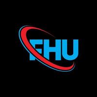 fhu-Logo. fhu brief. fhu-Brief-Logo-Design. Initialen fhu-Logo verbunden mit Kreis und Monogramm-Logo in Großbuchstaben. fhu typografie für technologie-, geschäfts- und immobilienmarke. vektor