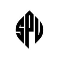 spu cirkel bokstavslogotyp design med cirkel och ellipsform. spu ellips bokstäver med typografisk stil. de tre initialerna bildar en cirkellogotyp. spu cirkel emblem abstrakt monogram brev märke vektor. vektor