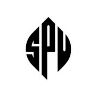 spv-Kreisbuchstaben-Logo-Design mit Kreis- und Ellipsenform. spv Ellipsenbuchstaben mit typografischem Stil. Die drei Initialen bilden ein Kreislogo. spv Kreisemblem abstrakter Monogramm-Buchstabenmarkierungsvektor. vektor