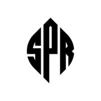 spr-Kreis-Buchstaben-Logo-Design mit Kreis- und Ellipsenform. sp Ellipsenbuchstaben mit typografischem Stil. Die drei Initialen bilden ein Kreislogo. spr-Kreis-Emblem abstrakter Monogramm-Buchstaben-Markenvektor. vektor