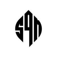 qm Kreisbuchstabe-Logo-Design mit Kreis- und Ellipsenform. qm Ellipsenbuchstaben mit typografischem Stil. Die drei Initialen bilden ein Kreislogo. qm Kreisemblem abstrakter Monogramm-Buchstabenmarkierungsvektor. vektor