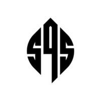 sqs-Kreis-Buchstaben-Logo-Design mit Kreis- und Ellipsenform. sqs Ellipsenbuchstaben mit typografischem Stil. Die drei Initialen bilden ein Kreislogo. sqs kreis emblem abstraktes monogramm buchstaben mark vektor. vektor