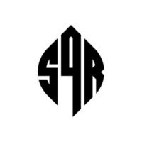 sqr-Kreis-Buchstaben-Logo-Design mit Kreis- und Ellipsenform. sqr ellipsenbuchstaben mit typografischem stil. Die drei Initialen bilden ein Kreislogo. sqr-Kreis-Emblem abstrakter Monogramm-Buchstaben-Markierungsvektor. vektor