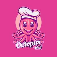 Oktopus-Koch-Charakter-Logo vektor