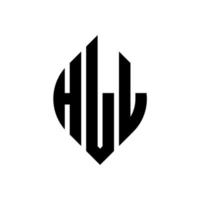 Hll-Kreis-Buchstaben-Logo-Design mit Kreis- und Ellipsenform. hll ellipsenbuchstaben mit typografischem stil. Die drei Initialen bilden ein Kreislogo. hll-Kreis-Emblem abstrakter Monogramm-Buchstaben-Markierungsvektor. vektor