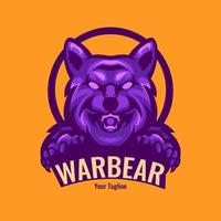 Warbear karaktärs logotyp vektor