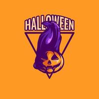 Raben-Halloween-Charakter-Logo vektor