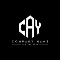 Cay-Brief-Logo-Design mit Polygonform. Cay-Polygon- und Würfelform-Logo-Design. Cay Sechseck-Vektor-Logo-Vorlage in weißen und schwarzen Farben. cay monogramm, geschäfts- und immobilienlogo. vektor