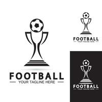 fotboll eller fotboll mästerskap trofé logotyp design vektor ikon template.champions fotboll trofé för vinnare award