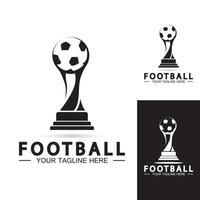 fußball- oder fußballmeisterschaftstrophäe logo design vektor symbol template.champions fußballtrophäe für siegerauszeichnung