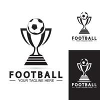 fotboll eller fotboll mästerskap trofé logotyp design vektor ikon template.champions fotboll trofé för vinnare award