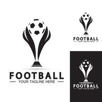 fotboll eller fotboll mästerskap trofé logotyp design vektor ikon template.champions fotboll trofé för vinnare award