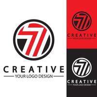 logotyp design nummer 77 bild vektorillustration vektor