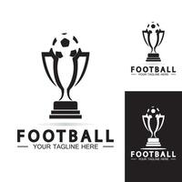 fotboll eller fotboll mästerskap trofé logotyp design vektor ikon template.champions fotboll trofé för vinnare award