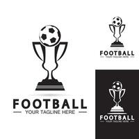 fotboll eller fotboll mästerskap trofé logotyp design vektor ikon template.champions fotboll trofé för vinnare award