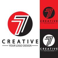 Logo-Design Nummer 77 Bild-Vektor-Illustration vektor