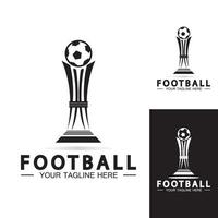 fußball- oder fußballmeisterschaftstrophäe logo design vektor symbol template.champions fußballtrophäe für siegerauszeichnung