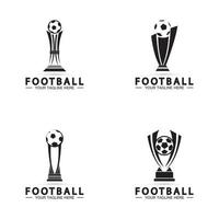 fußball- oder fußballmeisterschaftstrophäe logo design vektor symbol template.champions fußballtrophäe für siegerauszeichnung
