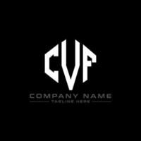 cvf brev logotyp design med polygon form. cvf polygon och kubform logotypdesign. cvf hexagon vektor logotyp mall vita och svarta färger. cvf-monogram, affärs- och fastighetslogotyp.