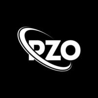 pzo-Logo. pzo-Buchstabe. pzo-Buchstaben-Logo-Design. Initialen pzo-Logo verbunden mit Kreis und Monogramm-Logo in Großbuchstaben. pzo-typografie für technologie-, geschäfts- und immobilienmarke. vektor
