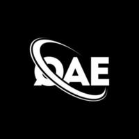 qae logotyp. qae brev. qae brev logotyp design. initialer qae logotyp länkad med cirkel och versaler monogram logotyp. qae typografi för teknik, affärs- och fastighetsmärke. vektor