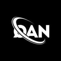 qan logotyp. qan bokstav. qan brev logotyp design. initialer qan logotyp länkad med cirkel och versaler monogram logotyp. qan typografi för teknik, företag och fastighetsmärke. vektor