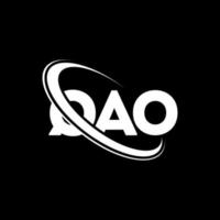 qao logotyp. qao brev. qao bokstavslogotypdesign. initialer qao logotyp länkad med cirkel och versaler monogram logotyp. qao typografi för teknik, affärs- och fastighetsmärke. vektor