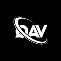 qav-Logo. qav brief. qav-Buchstaben-Logo-Design. Initialen qav-Logo verbunden mit Kreis und Monogramm-Logo in Großbuchstaben. qav typografie für technologie-, geschäfts- und immobilienmarke. vektor