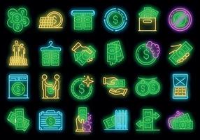 penningtvätt ikoner som vektor neon