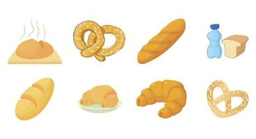 Bäckerei-Icon-Set, Cartoon-Stil vektor