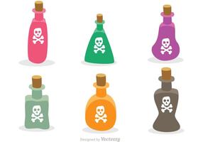 Flache Poison Flaschen Vektoren