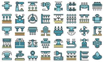 Symbole für Bewässerungssysteme setzen Vektor flach