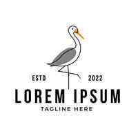 logo stork outline premium logotyp. storkens logotyp vektor