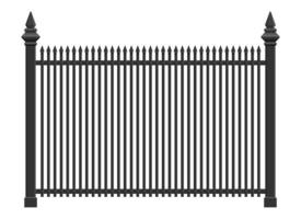 realistische stahlzaunvektorillustration lokalisiert auf weiß vektor