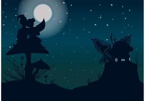 Schöne Nacht mit Gnomes Vektor