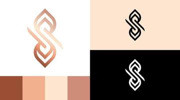 s Monogramm-Salon und Spa-Logo-Design-Konzept vektor